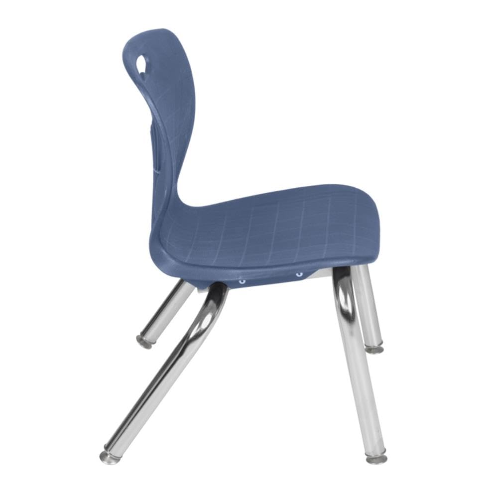 30" Square Mobile Table with 4 Blue Stackable Chairs D600