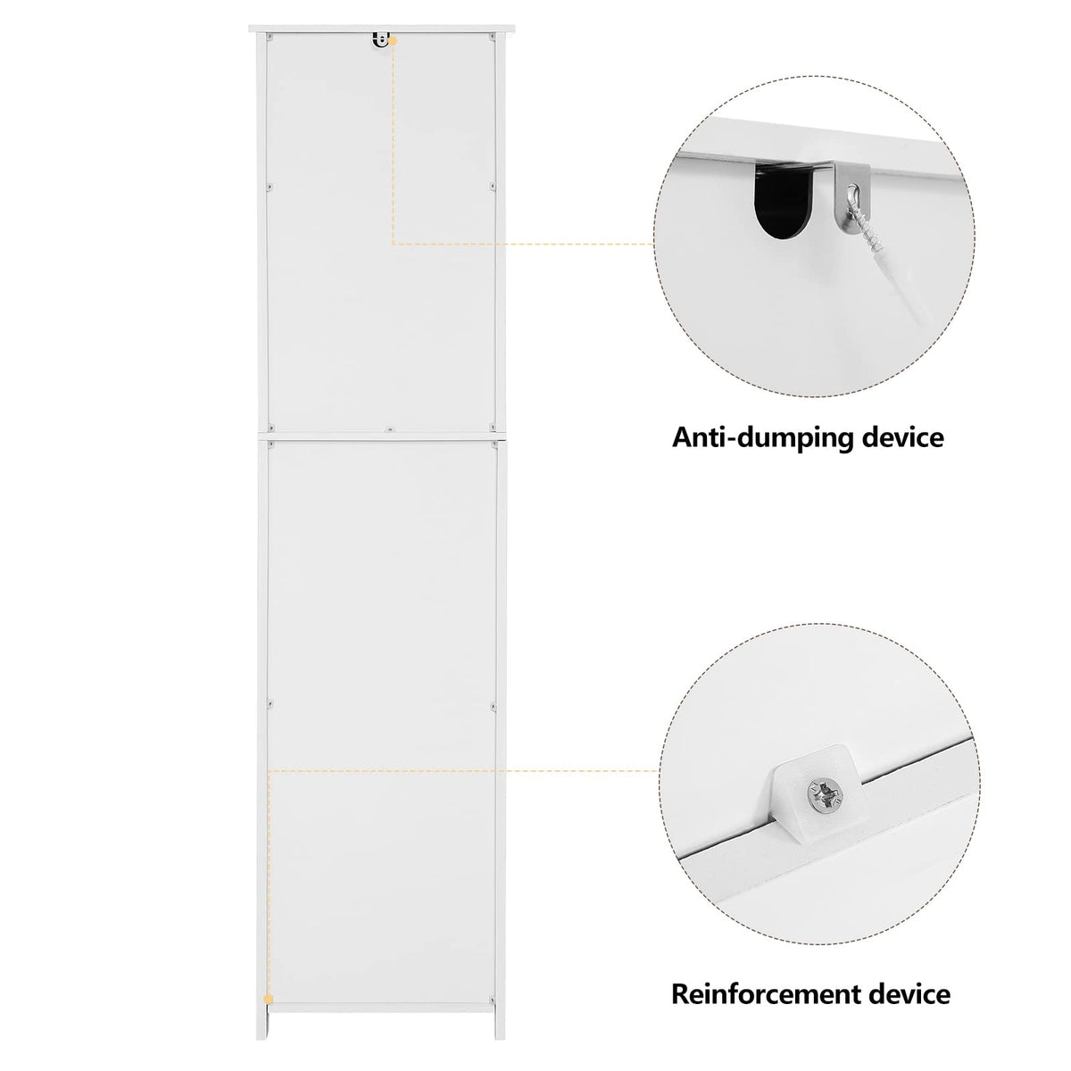 67'' Tall White Storage Cabinet with 4 Shelves & 2 Doors K22914