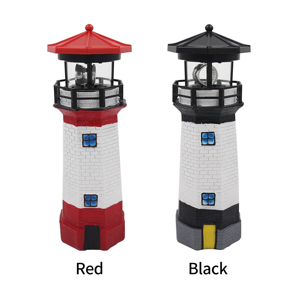 Solar Lighthouse Outdoor Decor with Rotating Beacon L103397