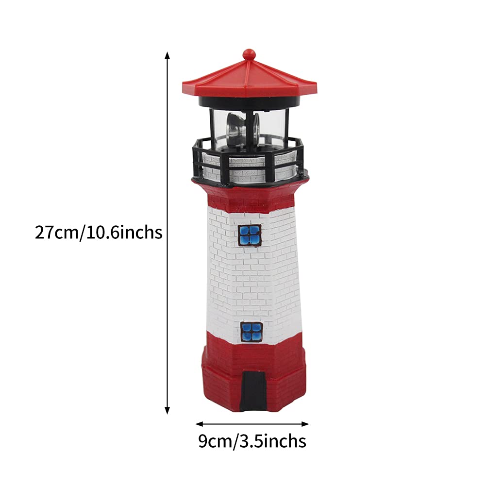 Solar Lighthouse Outdoor Decor with Rotating Beacon L103397