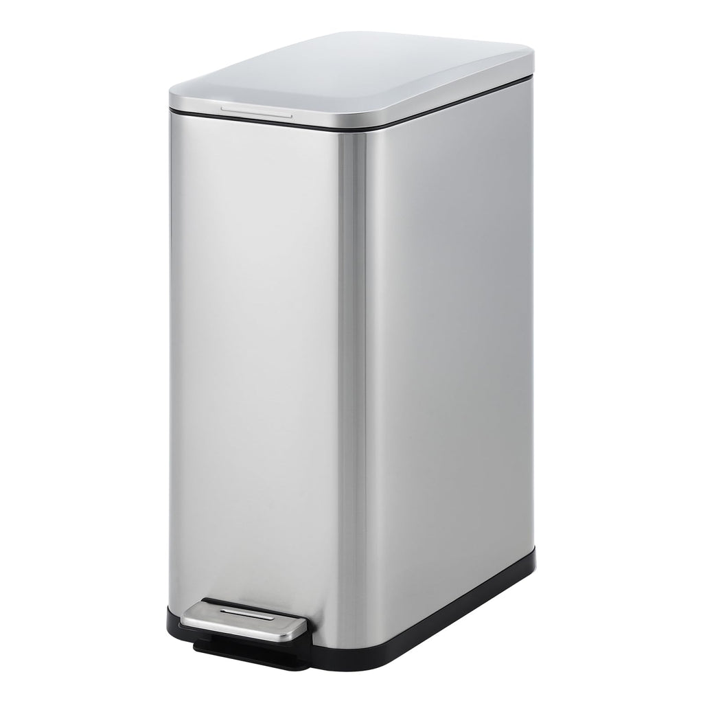50L Slim Stainless Steel Step Trash Can with Soft-Close Lid V70926
