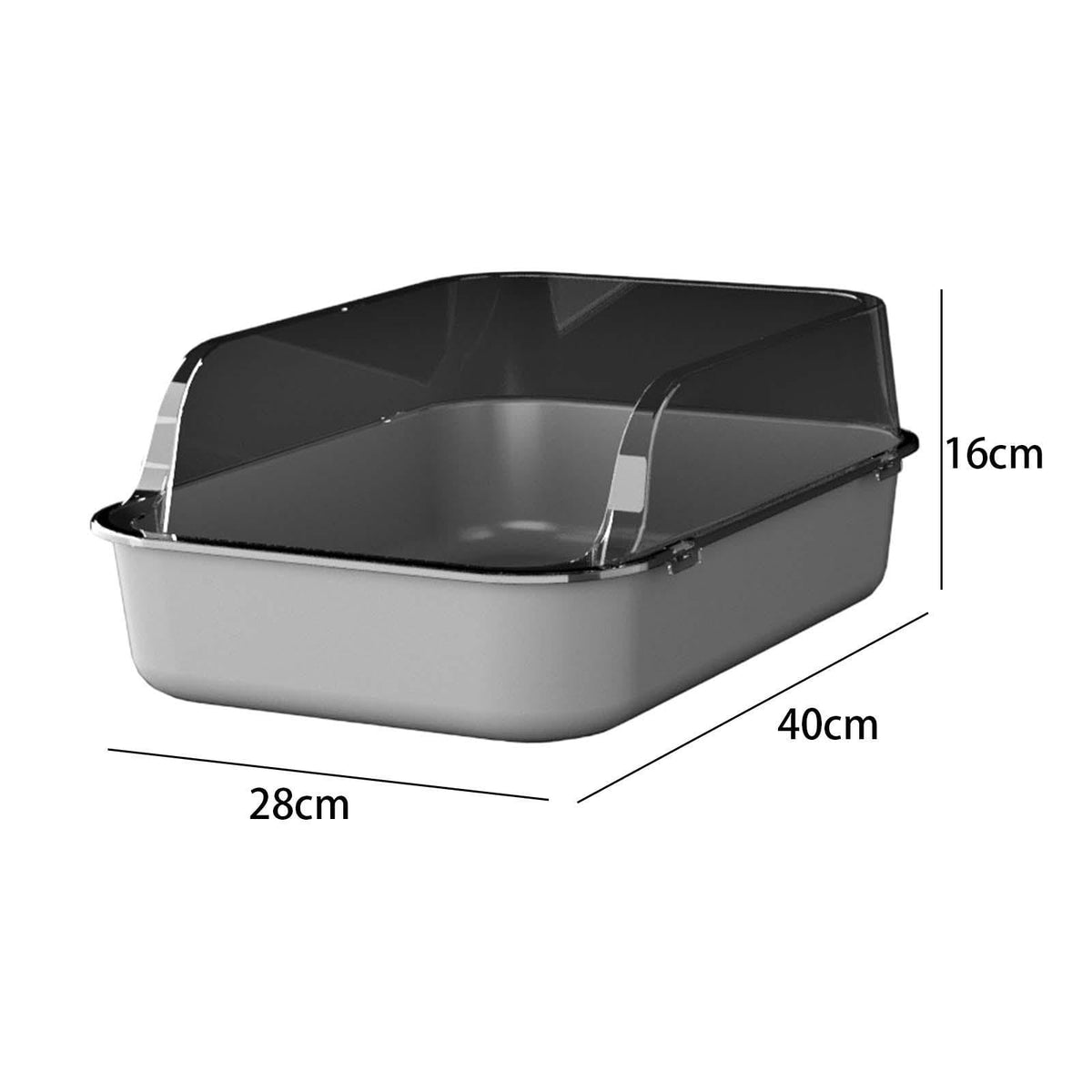 Open Top Sifting Litter Box Gray Z9705