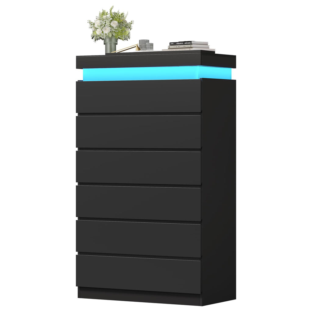 Black 6 Drawer Dresser Z8693