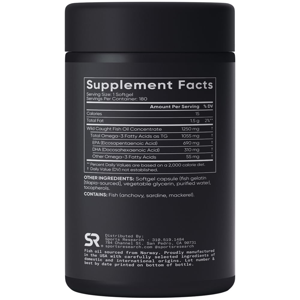Omega-3 Fish Oil 180 Softgels B4831