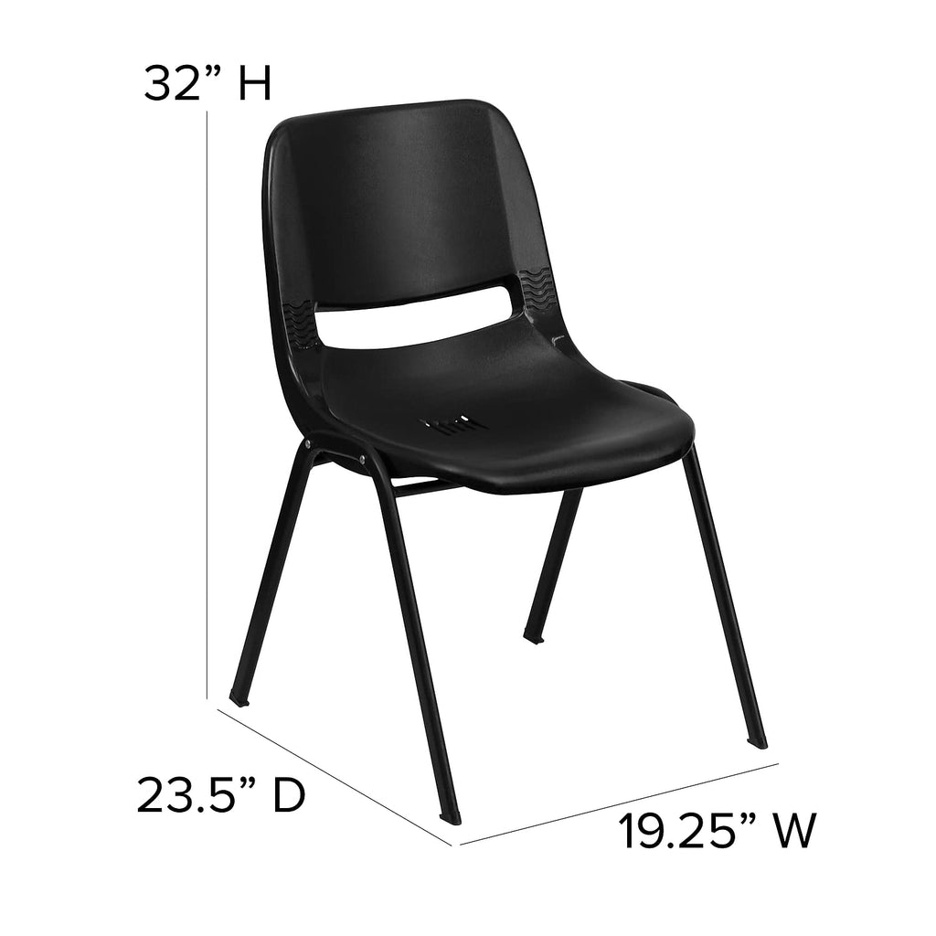Black Ergonomic Stack Chair 5-Pack D987232
