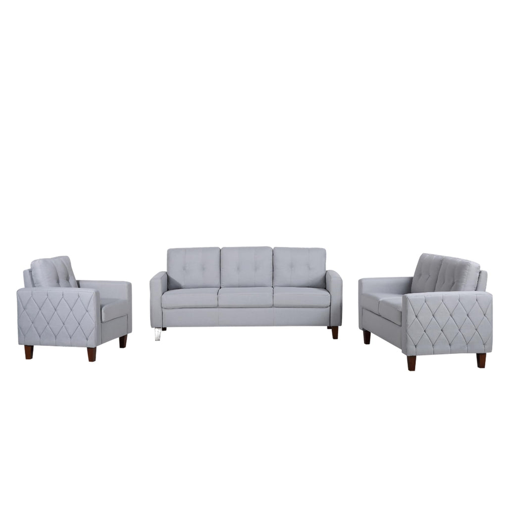 Light Gray Tufted Upholstered Loveseat F36998