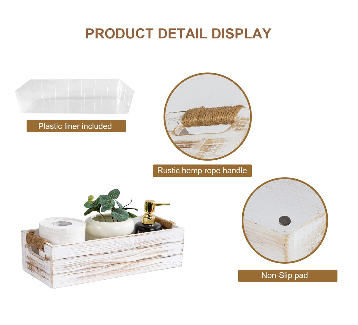 Rustic Wooden Toilet Paper Holder M968