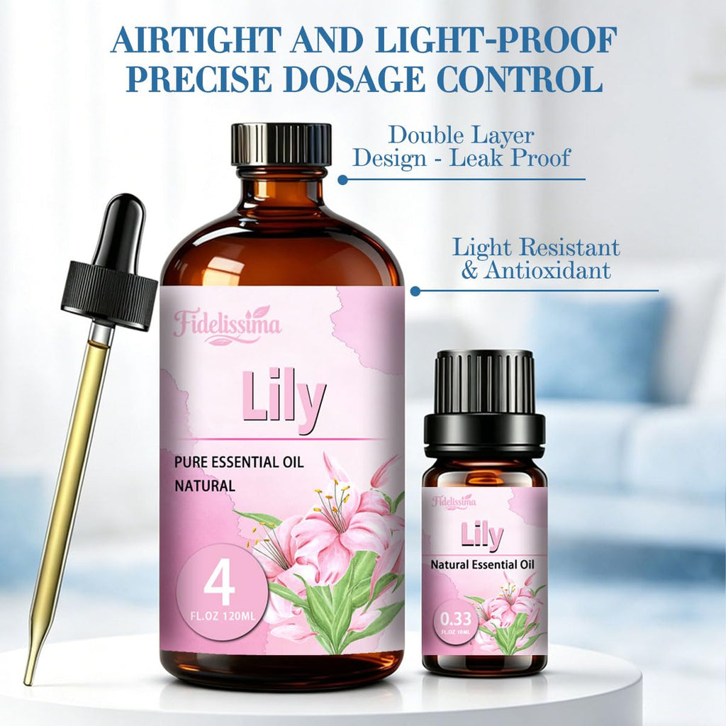 Natural Essential Oil Set 4 Scents with Glass Dropper D25039
