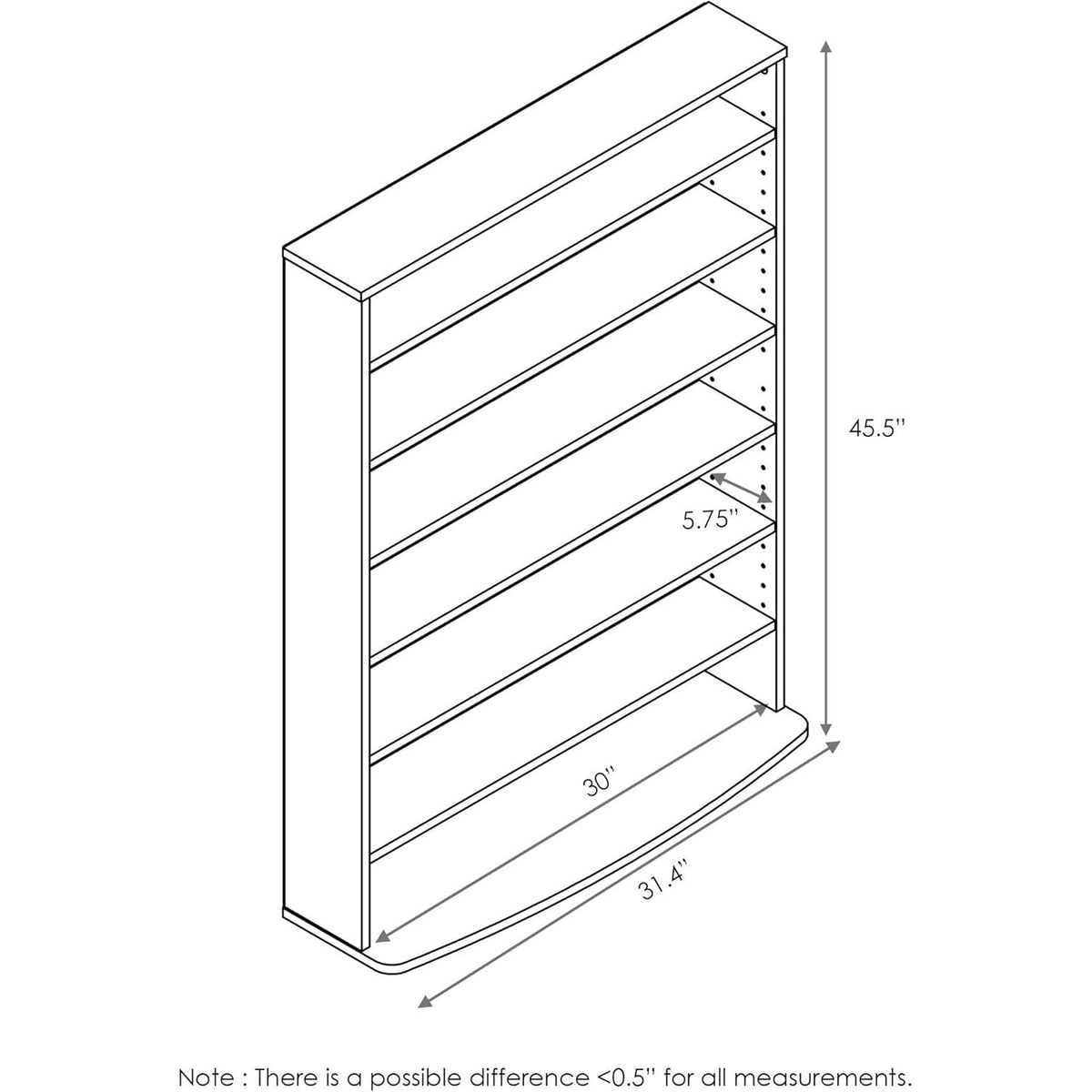 6 Tier Adjustable Multimedia Storage Tower C88659