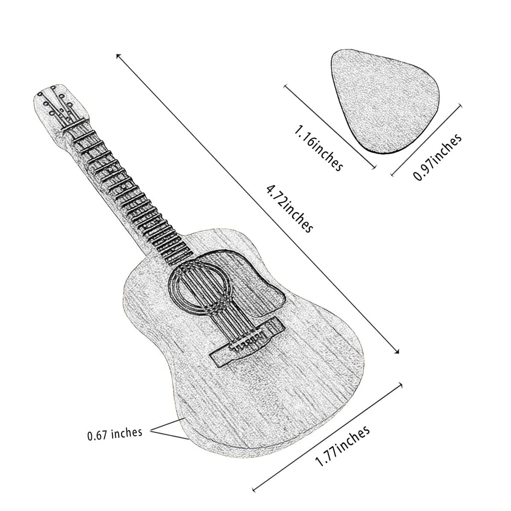 Wooden Guitar Pick Box with Stand 3PCS W209387