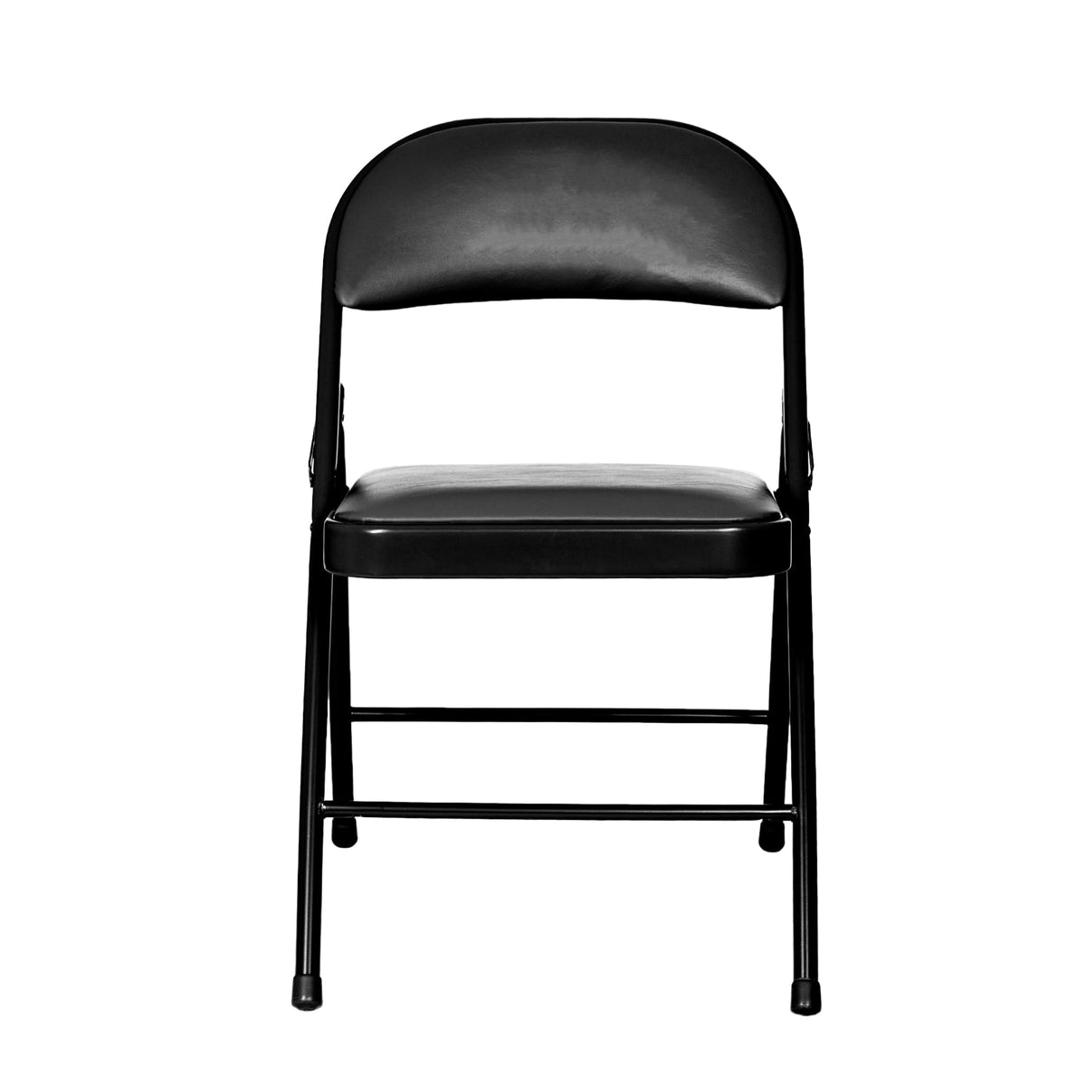 Black Vinyl Padded Steel Folding Chairs 4-Pack V86124