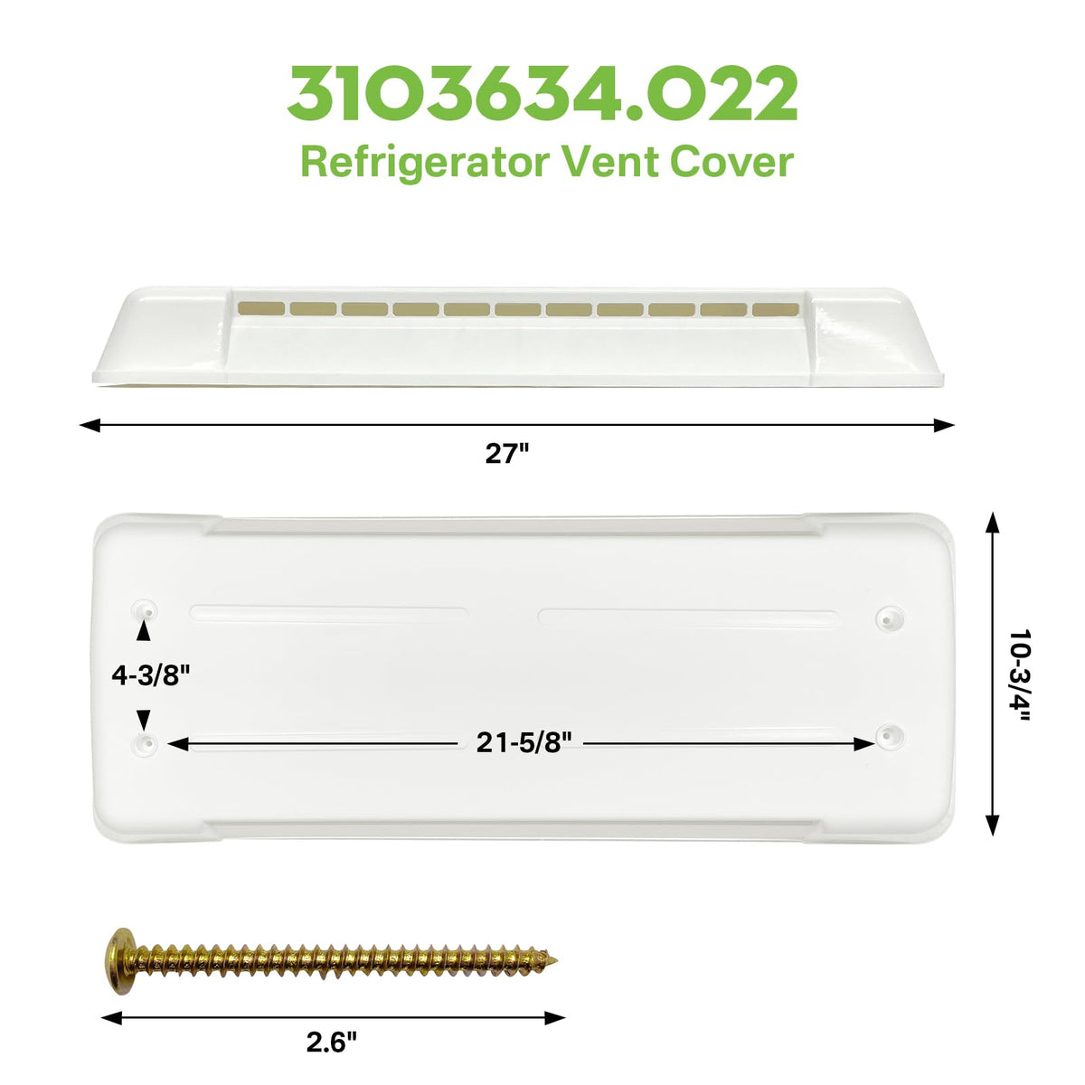 RV Refrigerator Vent Lid Cover Replacement O3535