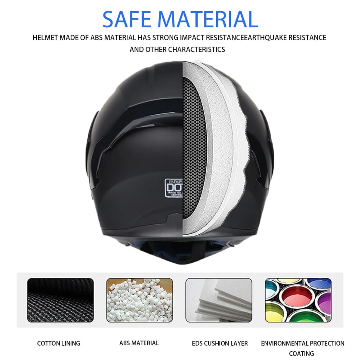 Bluetooth Modular Motorcycle Helmet DOT Approved Dual Visor P355304