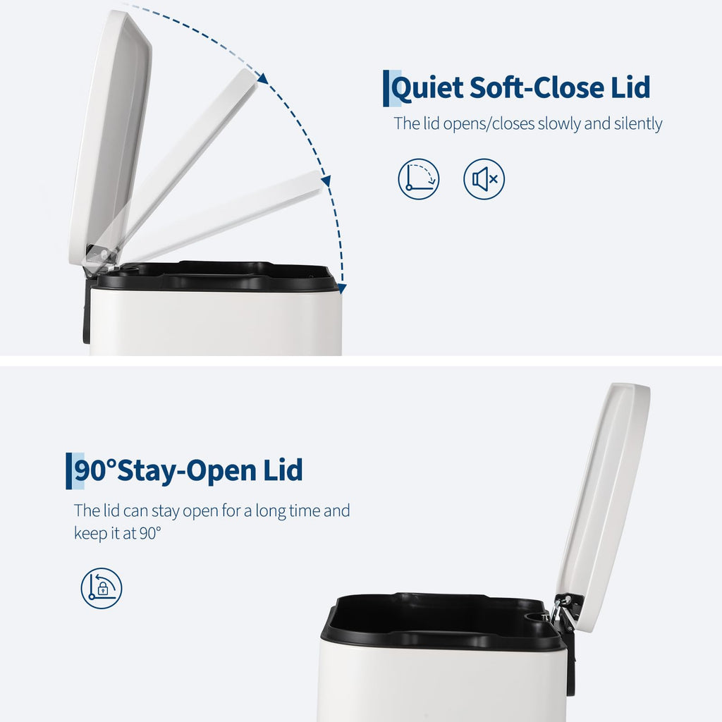 50L Stainless Steel Step Trash Can with Soft-Close Lid B157159