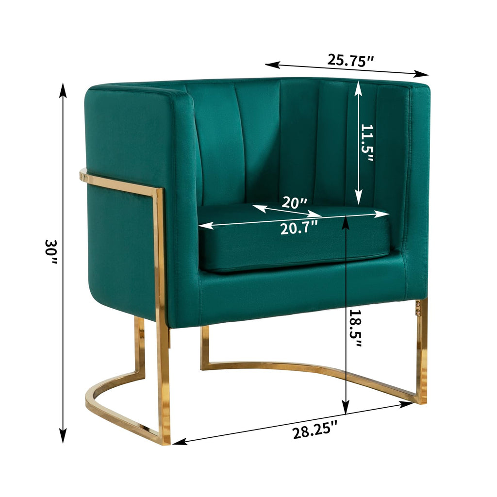 Velvet Accent Chairs Set of 2 Green Y806