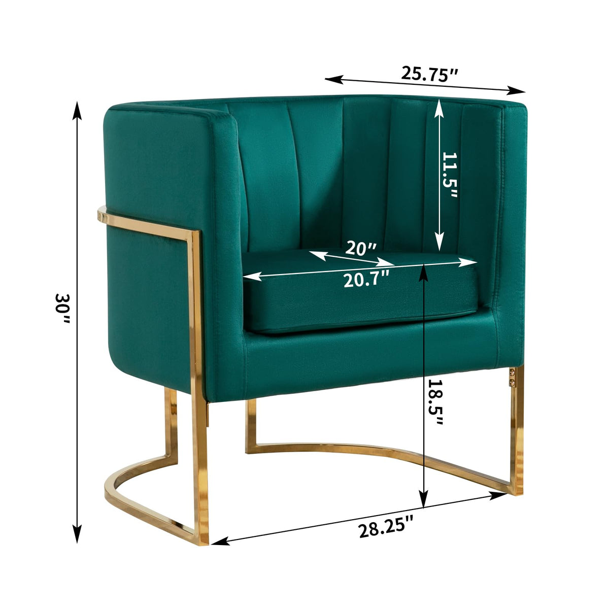 Velvet Accent Chairs Set of 2 Green Y806