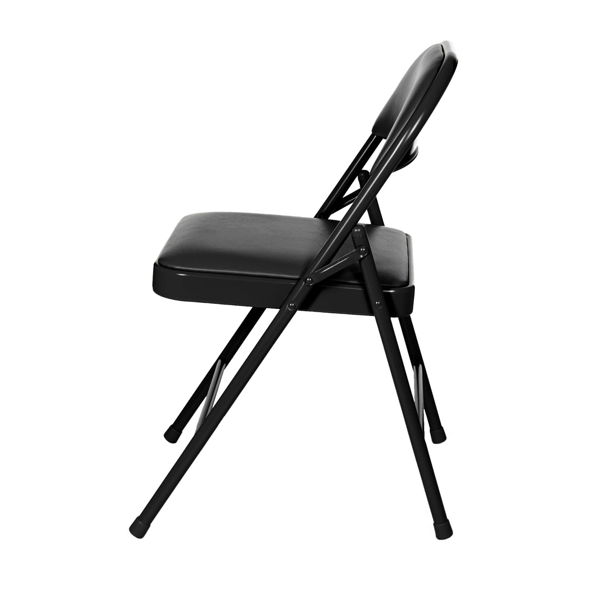 Black Vinyl Padded Steel Folding Chairs 4-Pack V86124