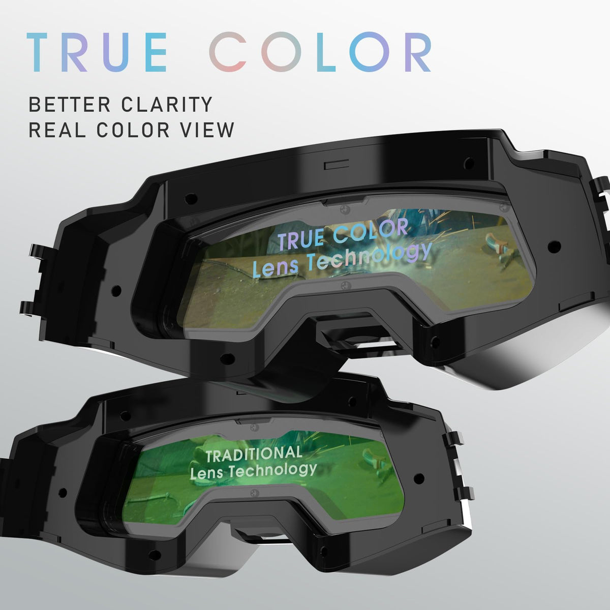 Auto-Darkening Welding Goggles with LED Light and Face Shield T46508