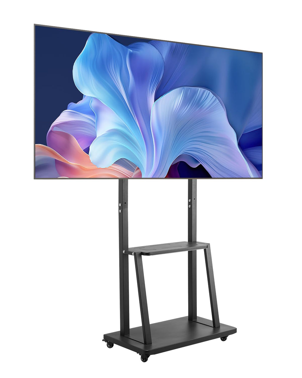 Rolling TV Stand for 32-75 Inch Screens, Height Adjustable with Tray L6548