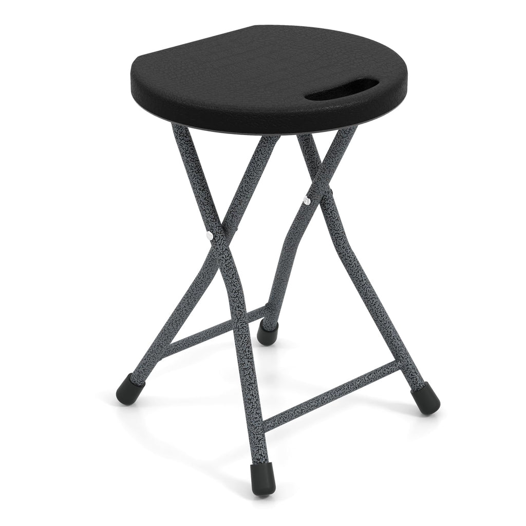 Black Folding Stool with Carry Handle 330lbs Capacity Y21801