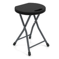 Black Folding Stool with Carry Handle 330lbs Capacity Y21801