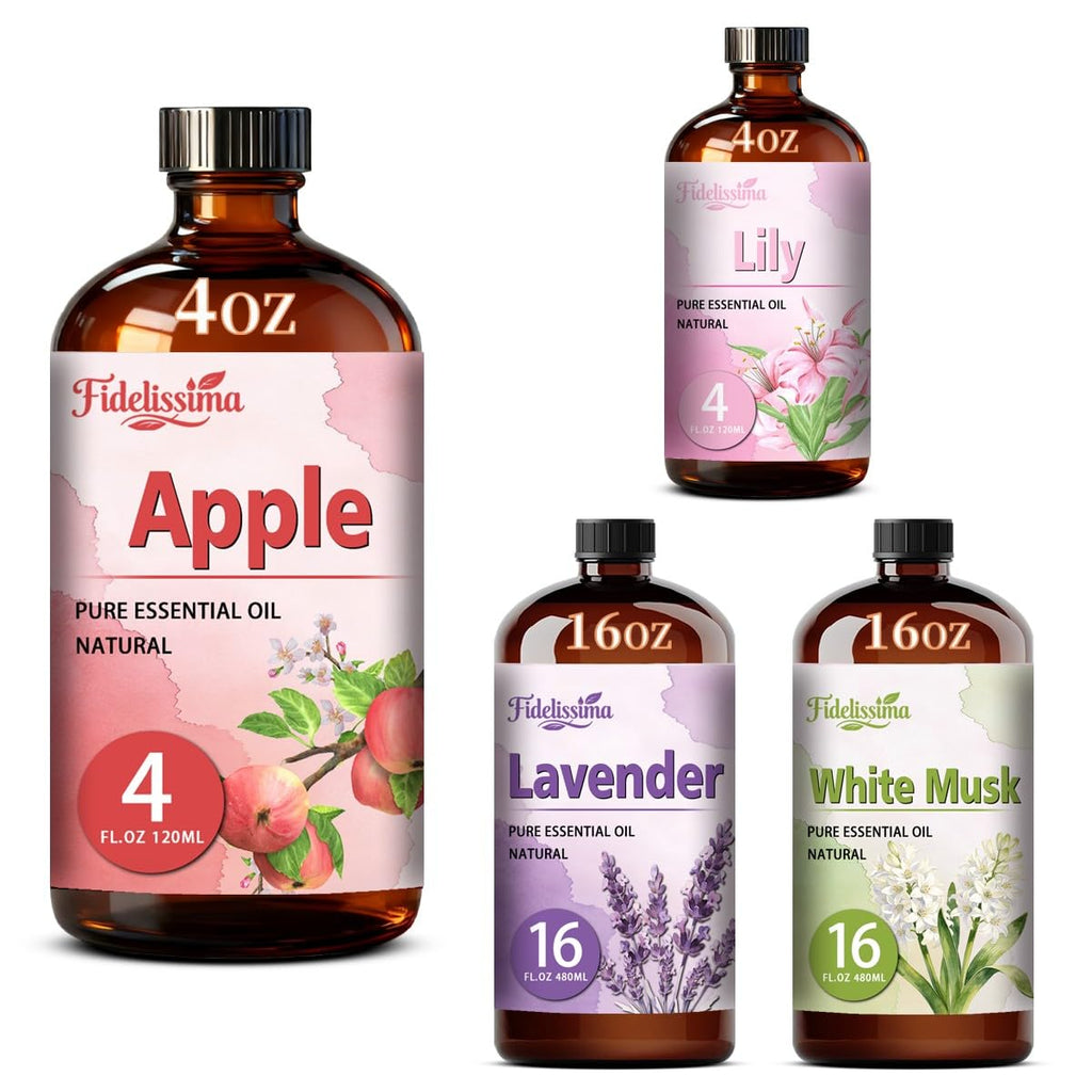 Natural Essential Oil Set 4 Scents with Glass Dropper D25039