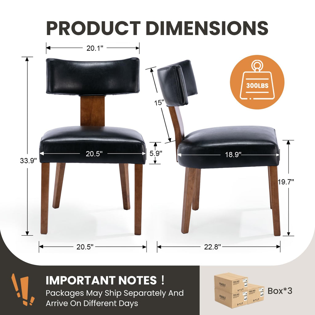 Black Set of 6 PU Leather Upholstered Dining Chairs V164972