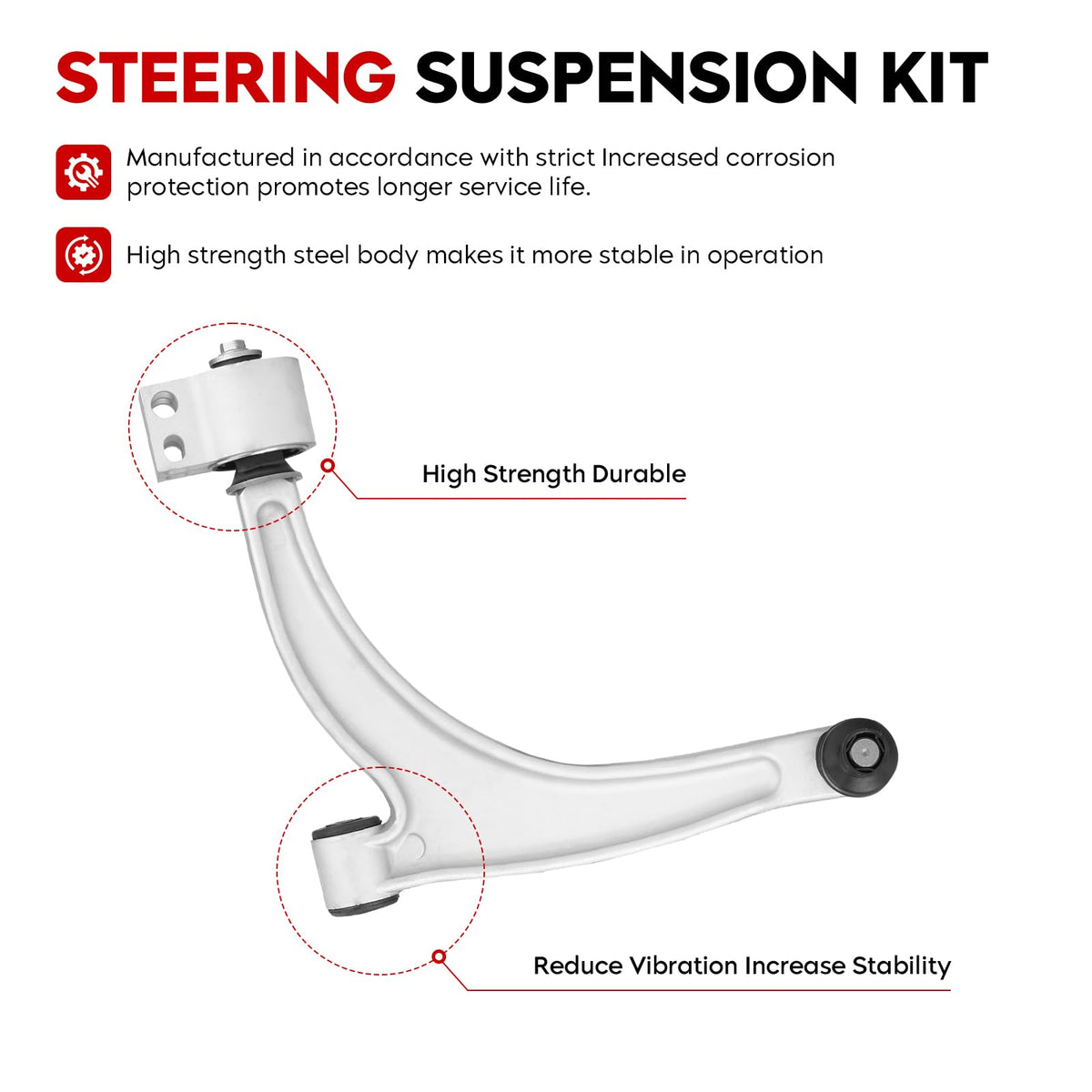 Front Lower Control Arm Suspension Kit with Ball Joint Tie Rods 8 pcs V2840