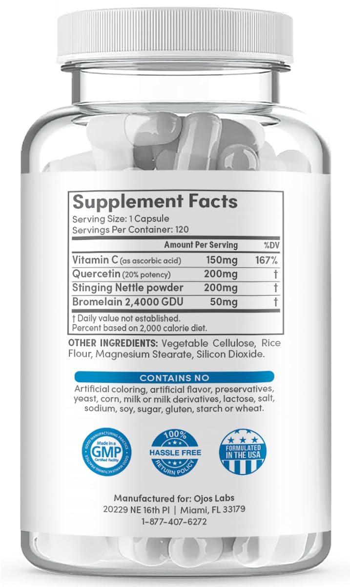 120 Capsules Natural D-Hist Supplement A4573
