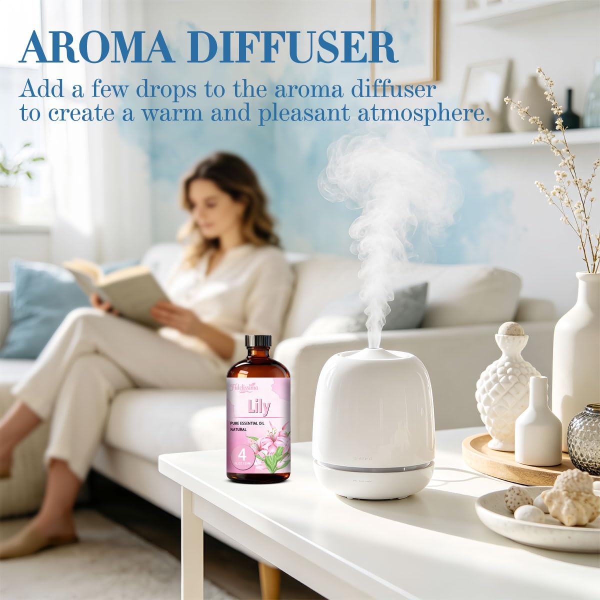 Natural Essential Oil Set 4 Scents with Glass Dropper D25039