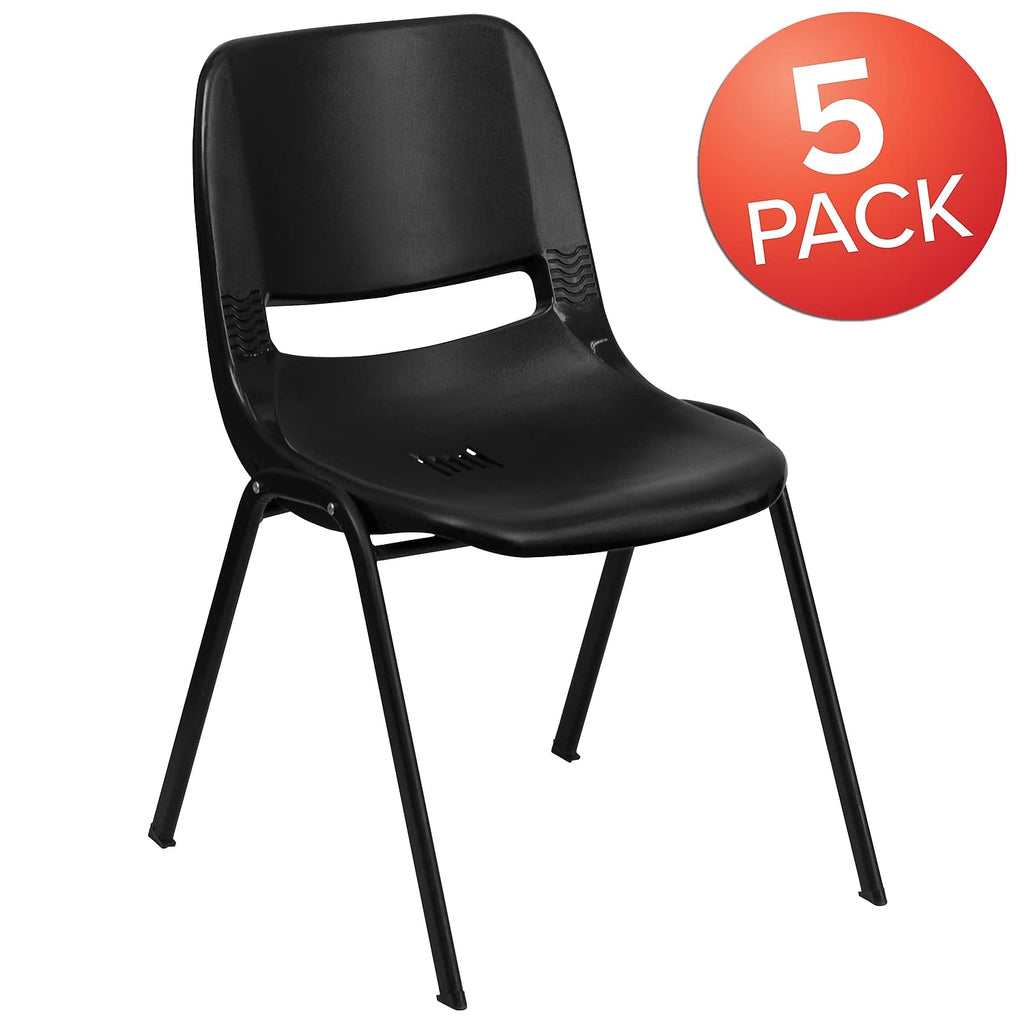 Black Ergonomic Stack Chair 5-Pack D987232