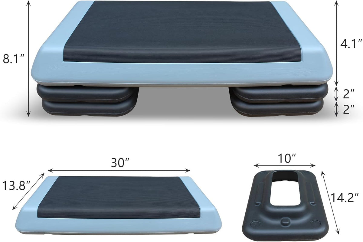 Adjustable 30" × 14" Workout Aerobic Stepper with Risers F408884