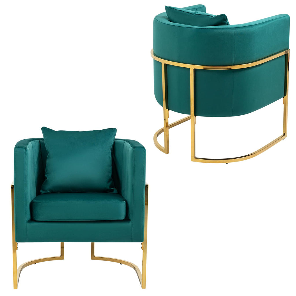 Velvet Accent Chairs Set of 2 Green Y806
