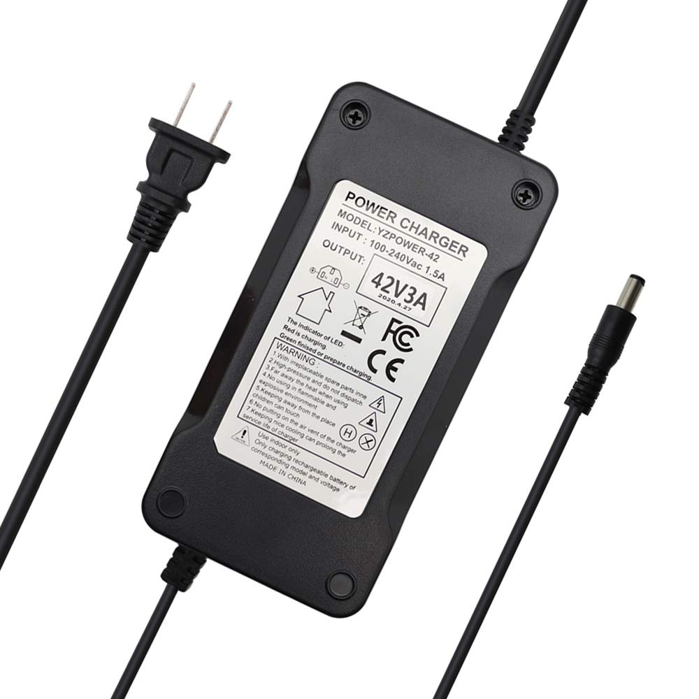 42V 3A Power Supply Adapter Charger with 5.5x2.5mm DC Plug and 5.5x2.1mm Adapter L775525