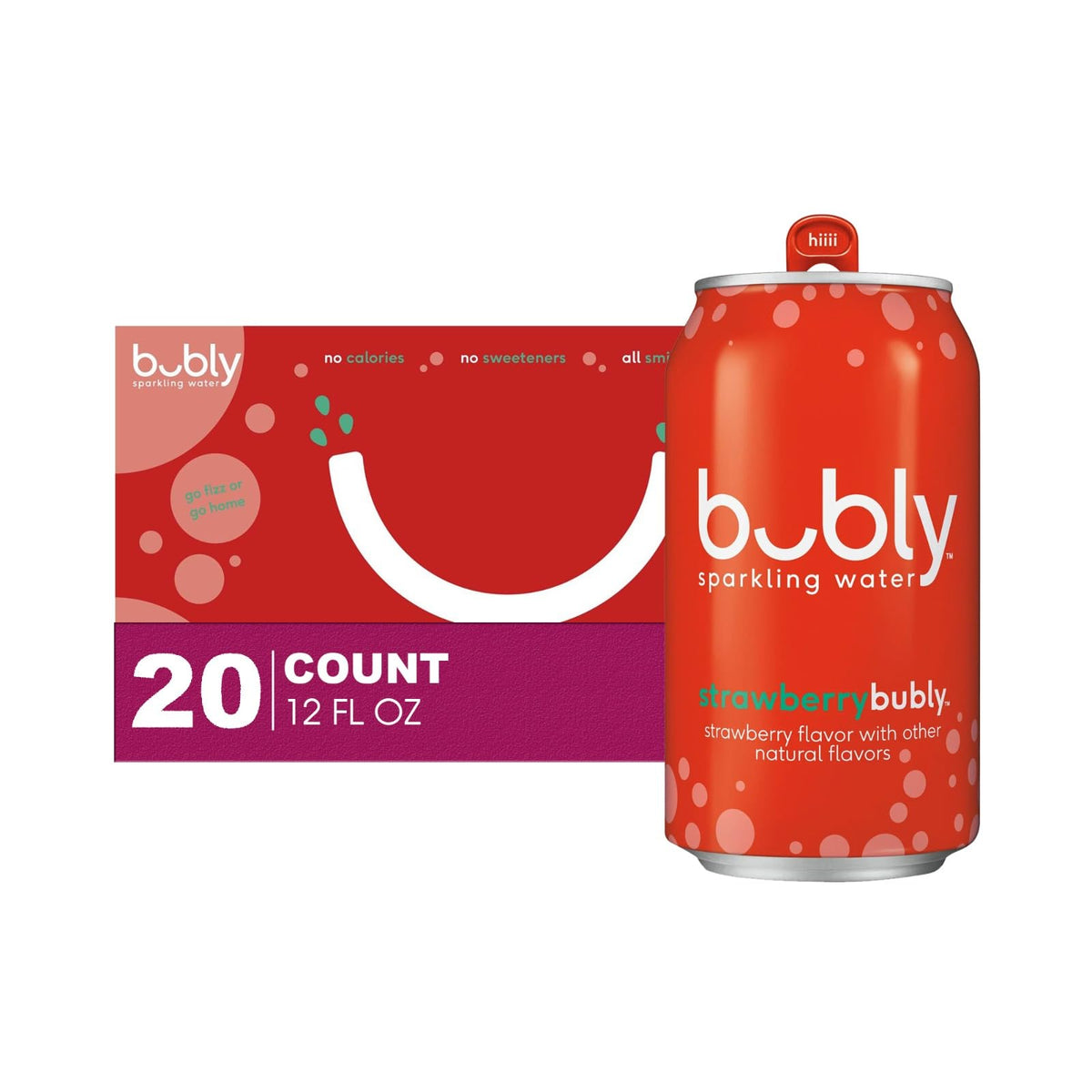 Strawberry Flavored Sparkling Water 12 fl oz Aluminum Can 20-Pack X76037