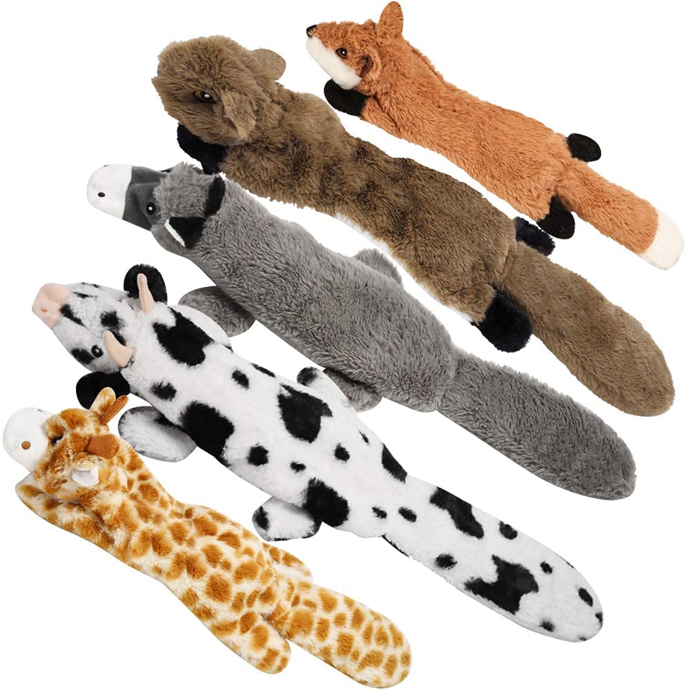 5 PCS Crinkle Plush Dog Squeaky Toys O4692