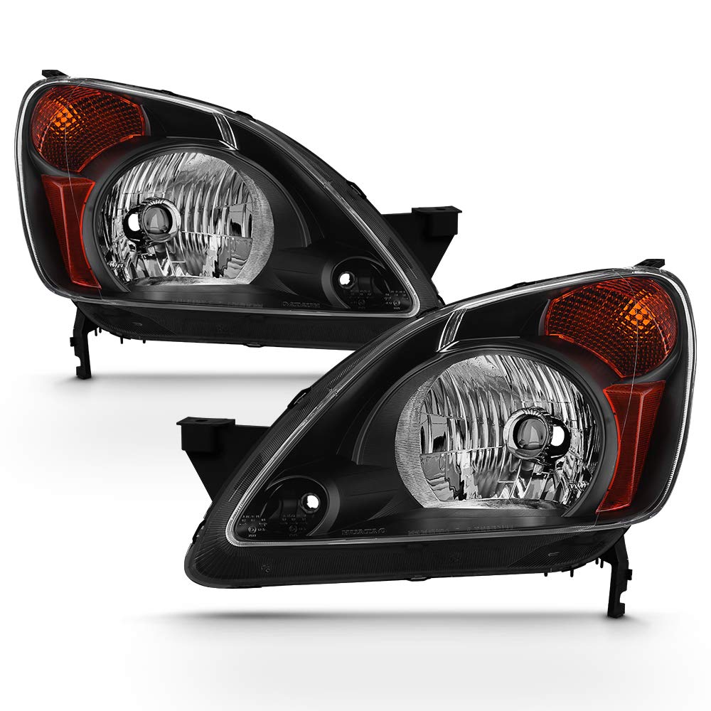 2002-2004 Honda CRV Black Housing Headlights Driver & Passenger B46450
