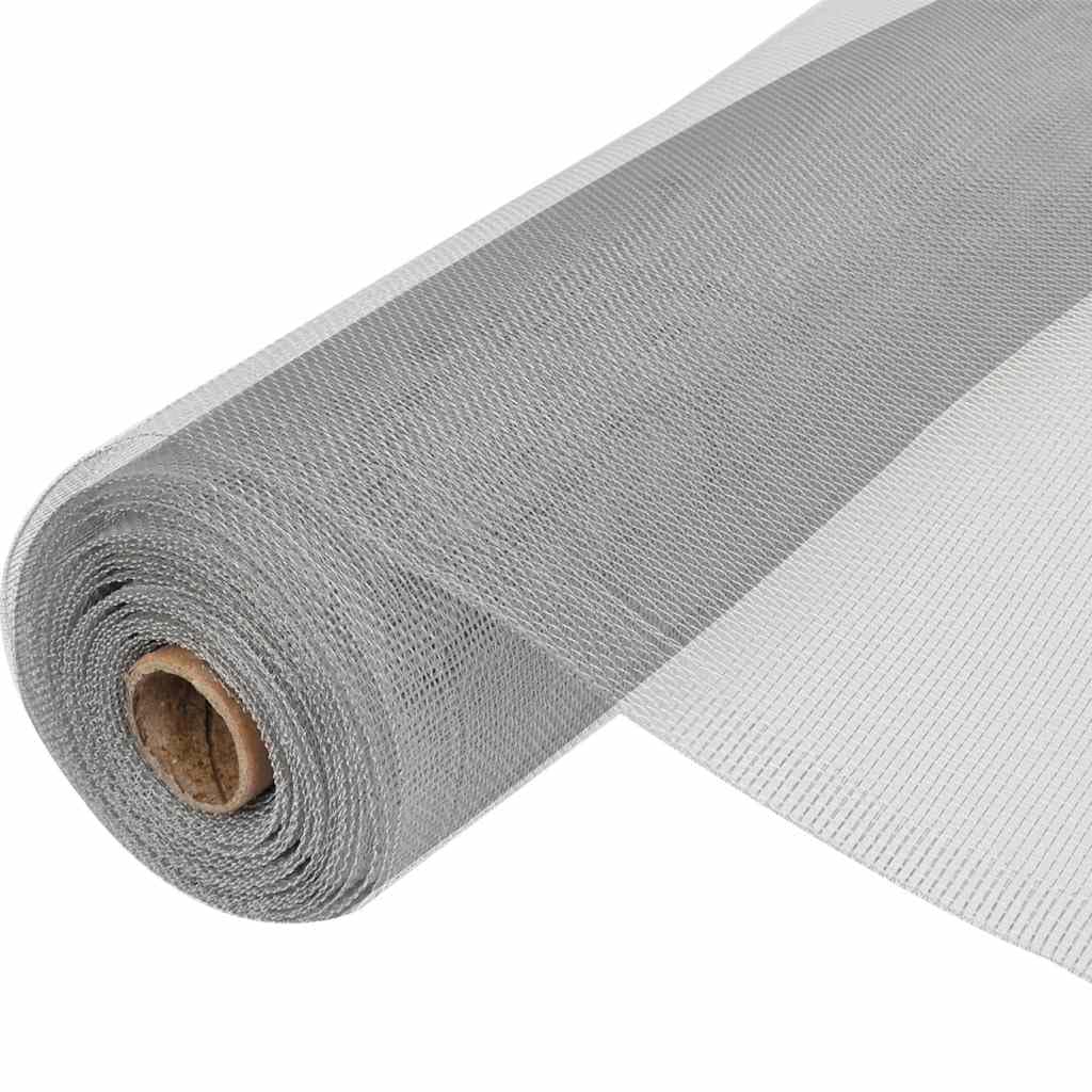 Aluminum Mesh Screen 39.4x196.9 Inches Silver R3272