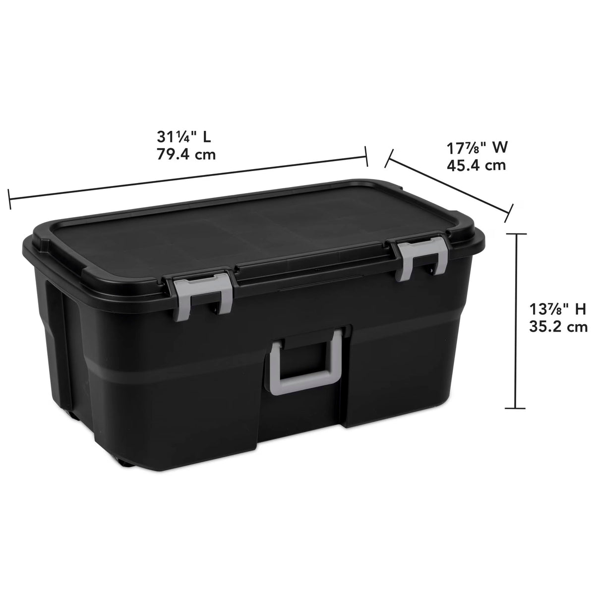 Black 22 Gal Wheeled Polypropylene Storage Trunk B772582