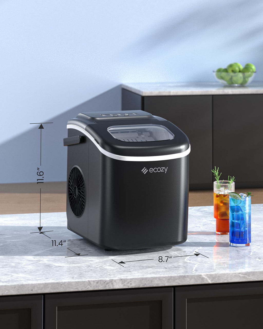 Countertop Ice Maker with Carry Handle, 26lbs/24Hrs D194