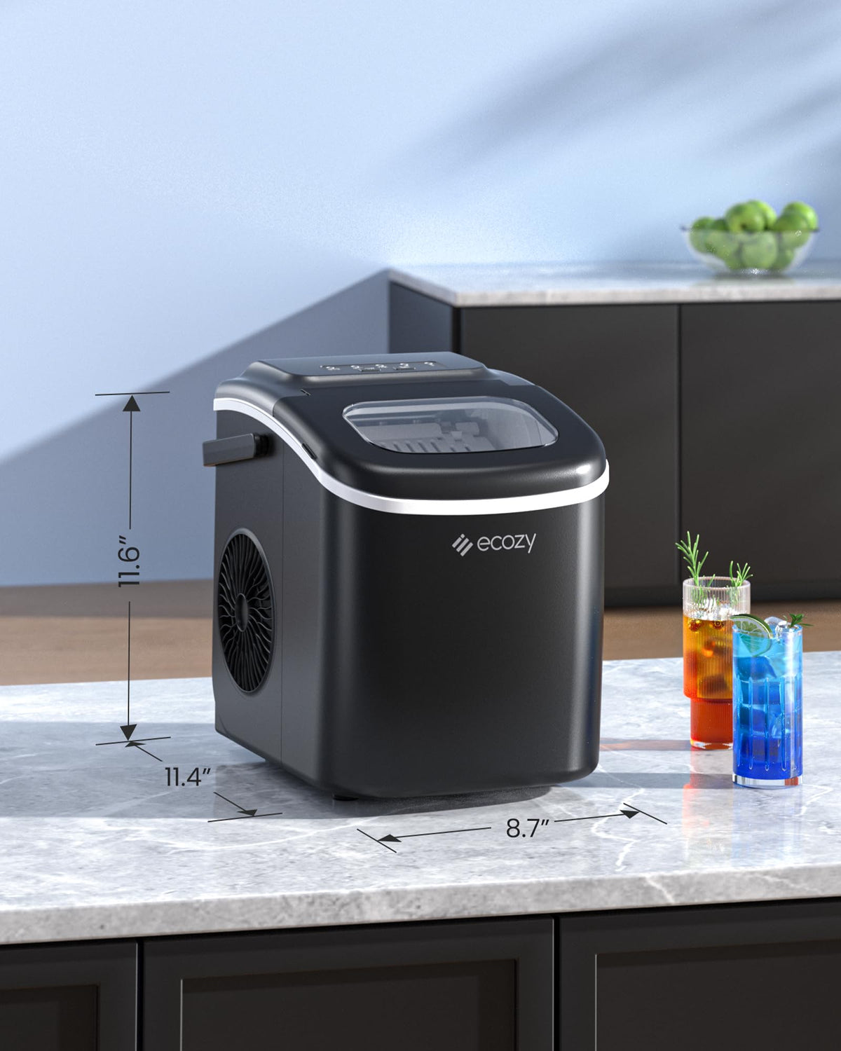 Countertop Ice Maker with Carry Handle, 26lbs/24Hrs D194