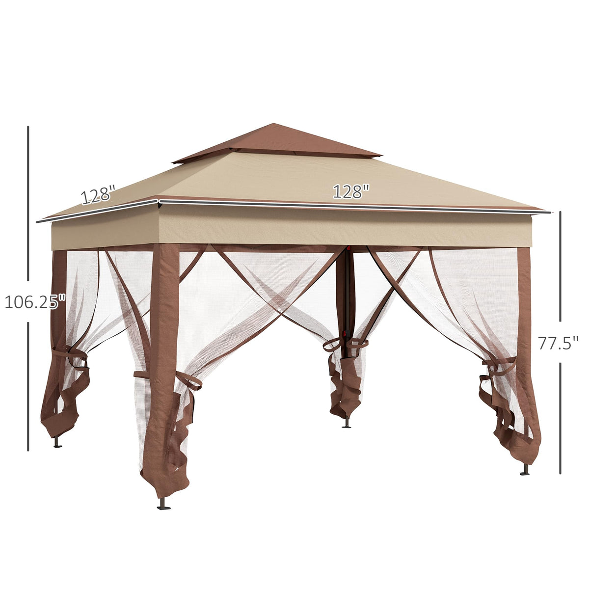11' x 11' Pop Up Canopy with Removable Zipper Netting Z1917