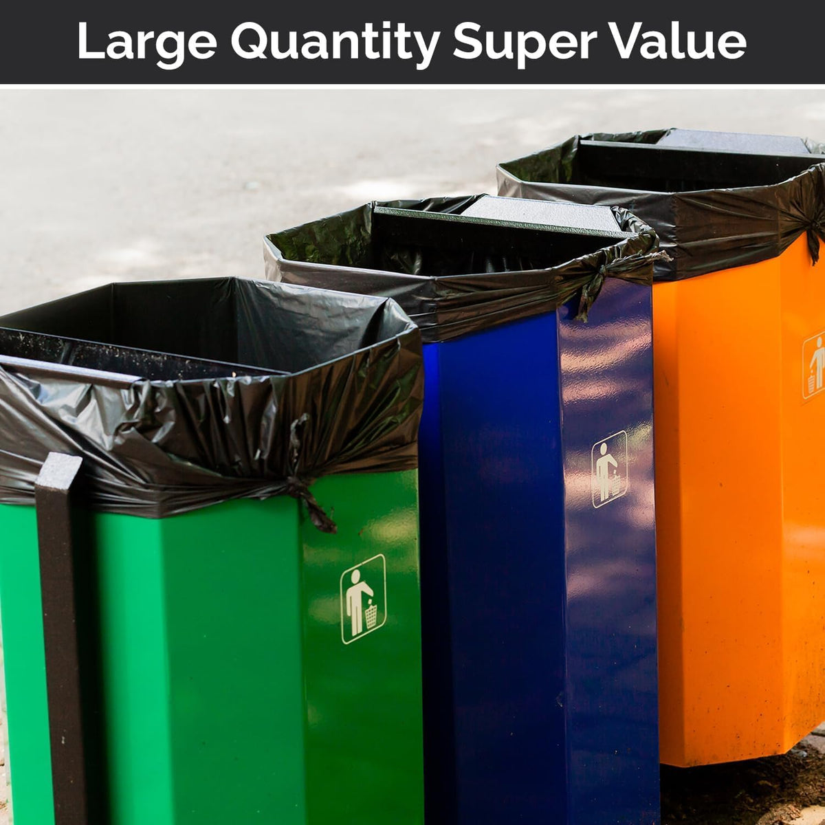 55 Gallon Heavy Duty 3 Mil Black Trash Bags 50 Ct H64898