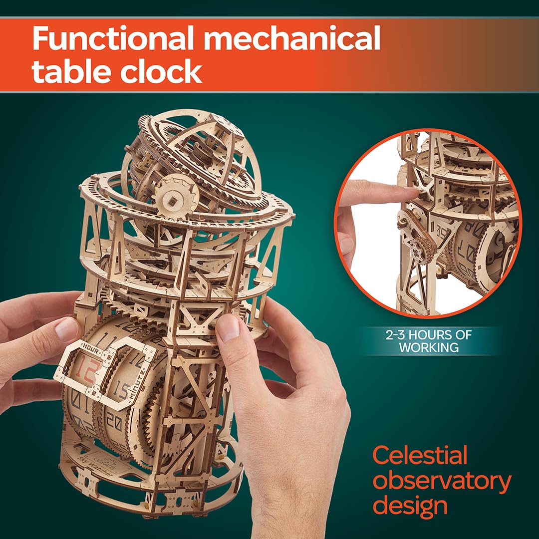 Wooden 3D Puzzle Mechanical Clock Kit K820