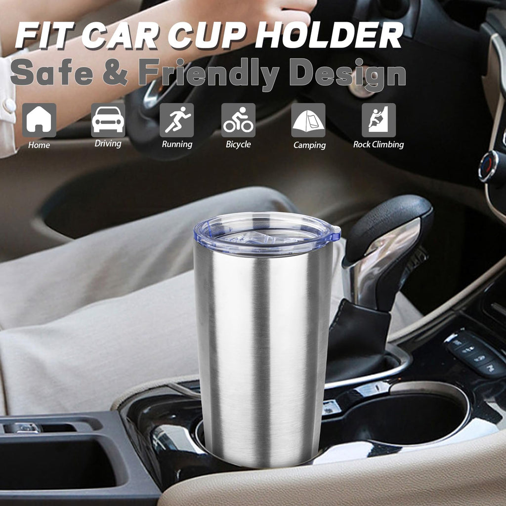 20 oz Stainless Steel Insulated Tumbler with Lids and Straws W899090