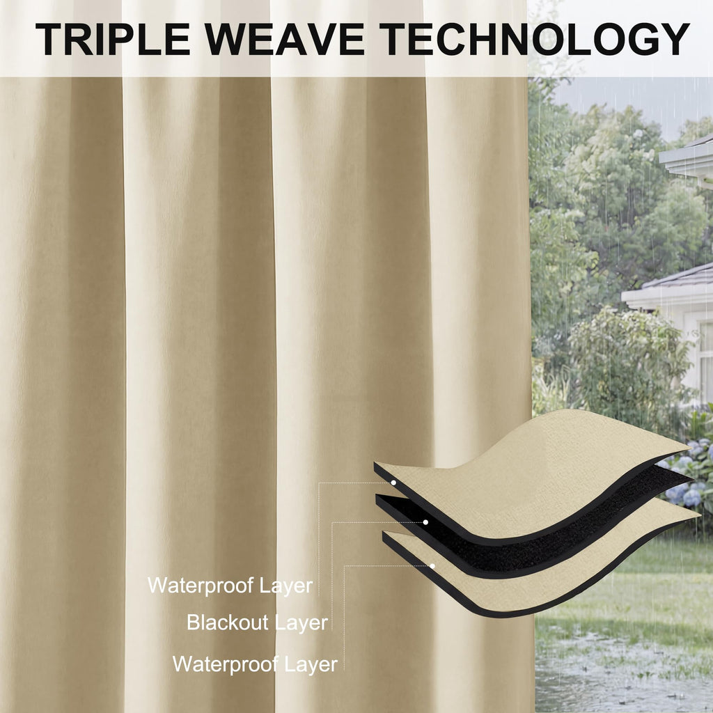 Waterproof Outdoor Curtains 2 Panels S207
