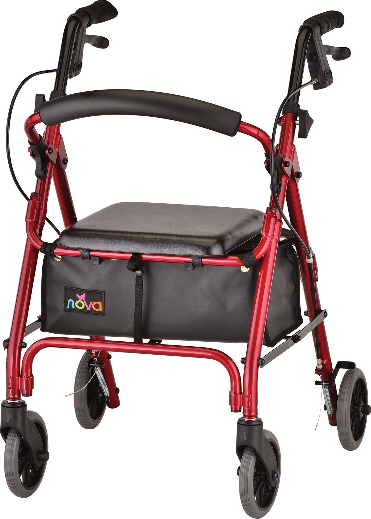 Lightweight Folding Narrow Rollator Walker with Seat Q979