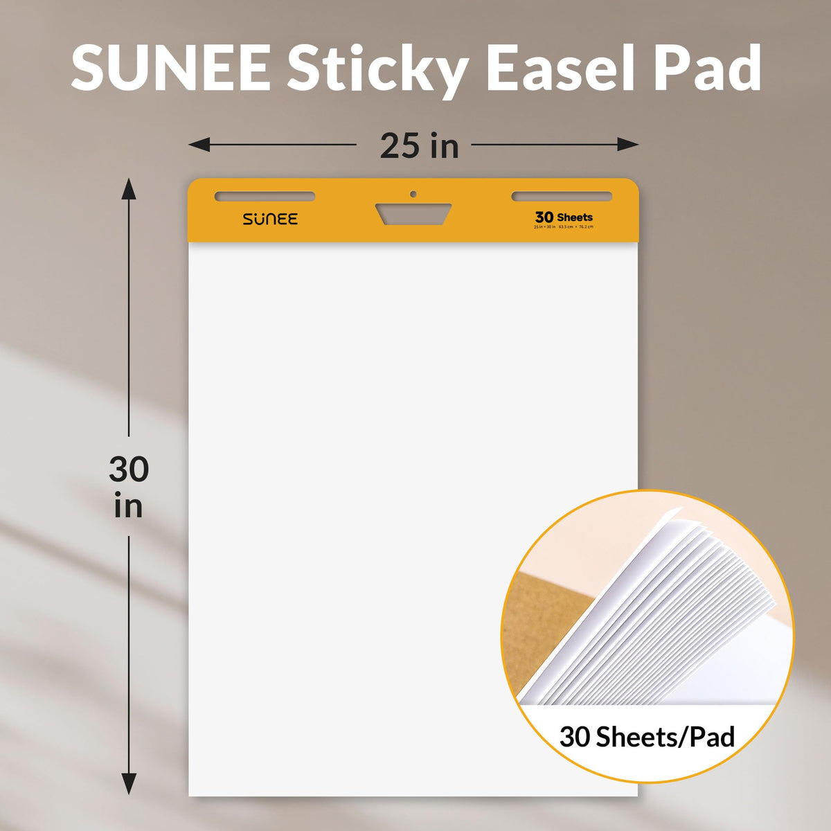 Self Stick Flip Chart Paper, 25x30 Inches, 30 Sheets/Pad, 4 Pack O25167