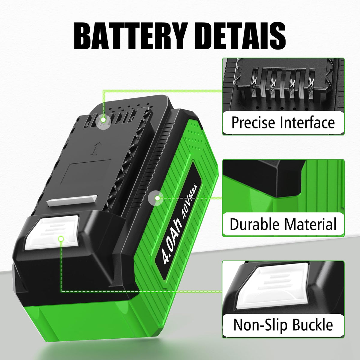 40V 4.0Ah Replacement Battery D8512