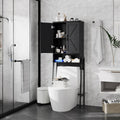 Over The Toilet Storage Cabinet with 2-Door Design Black E97251